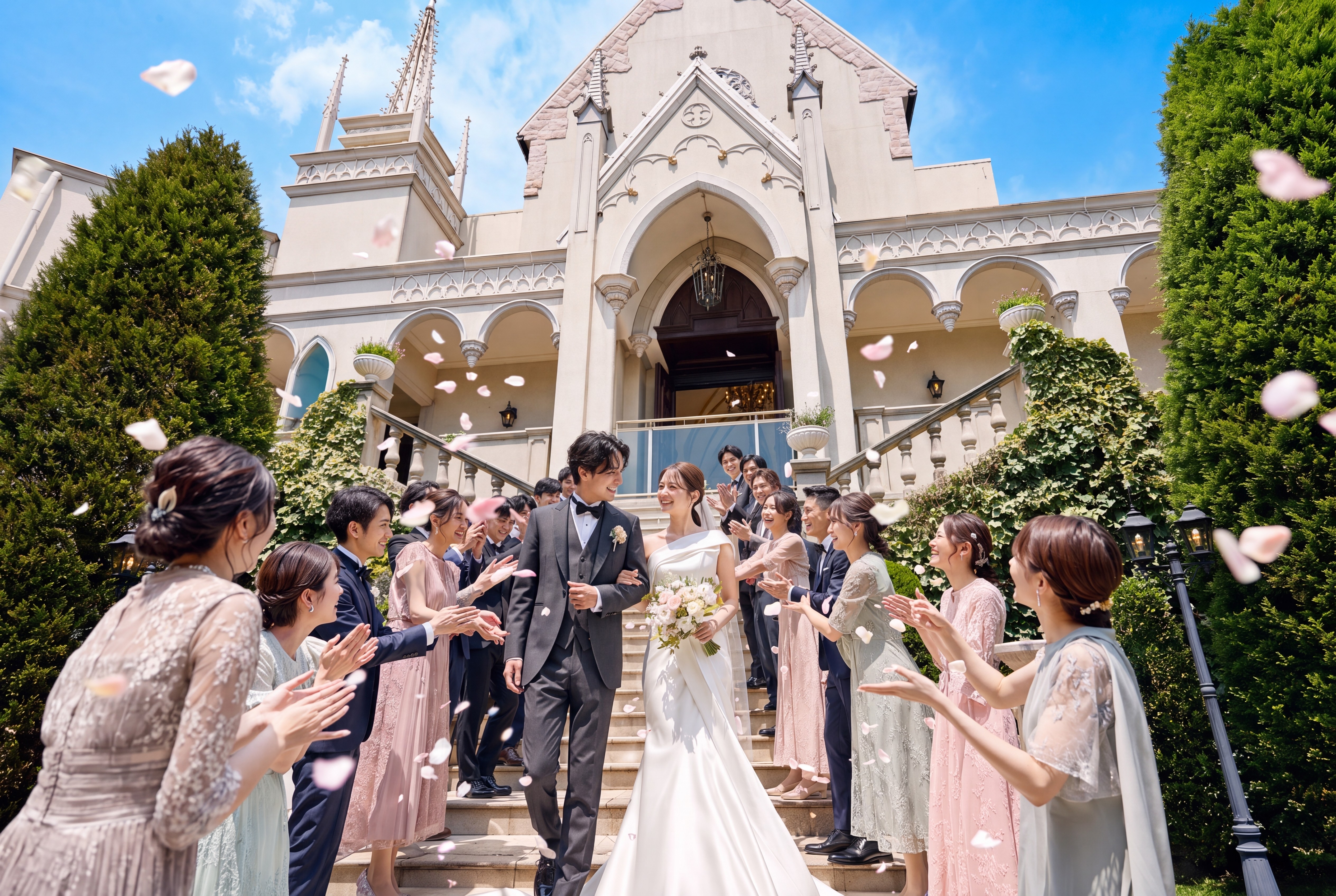 挙式後の祝福の演出